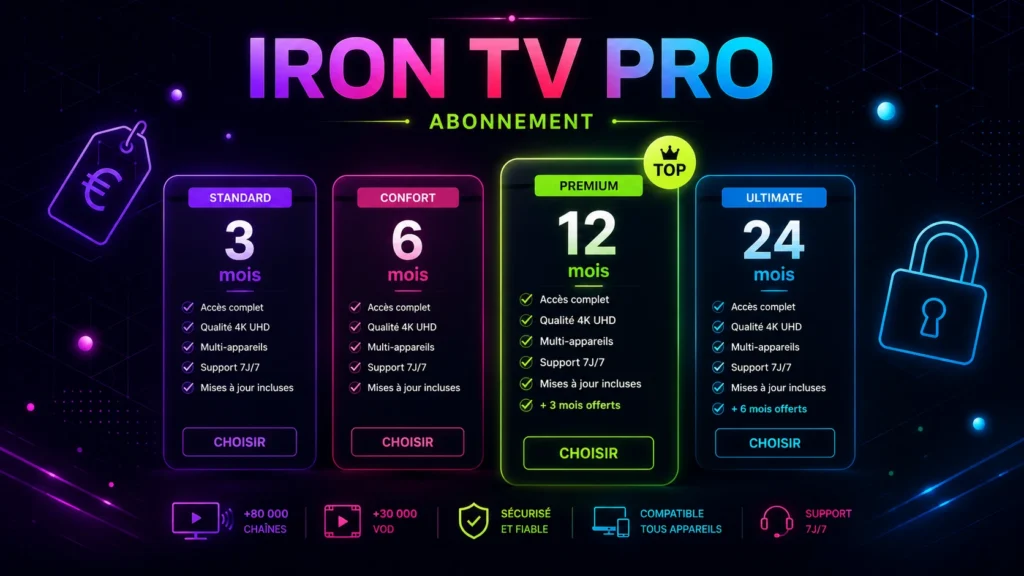 Iron tv pro abonnement