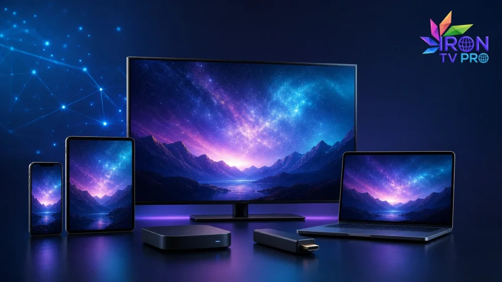 Iron TV Pro compatibilité sur télévision, smartphone, tablette, ordinateur et box