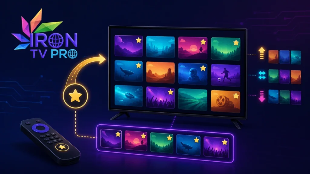 Organiser et trier ses favoris Iron TV Pro — iron tv pro favoris