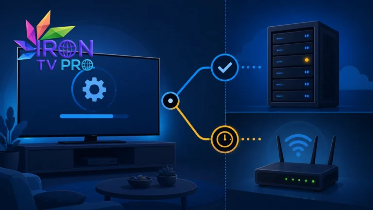 Iron TV Pro maintenance serveur : diagnostic entre panne locale et service distant