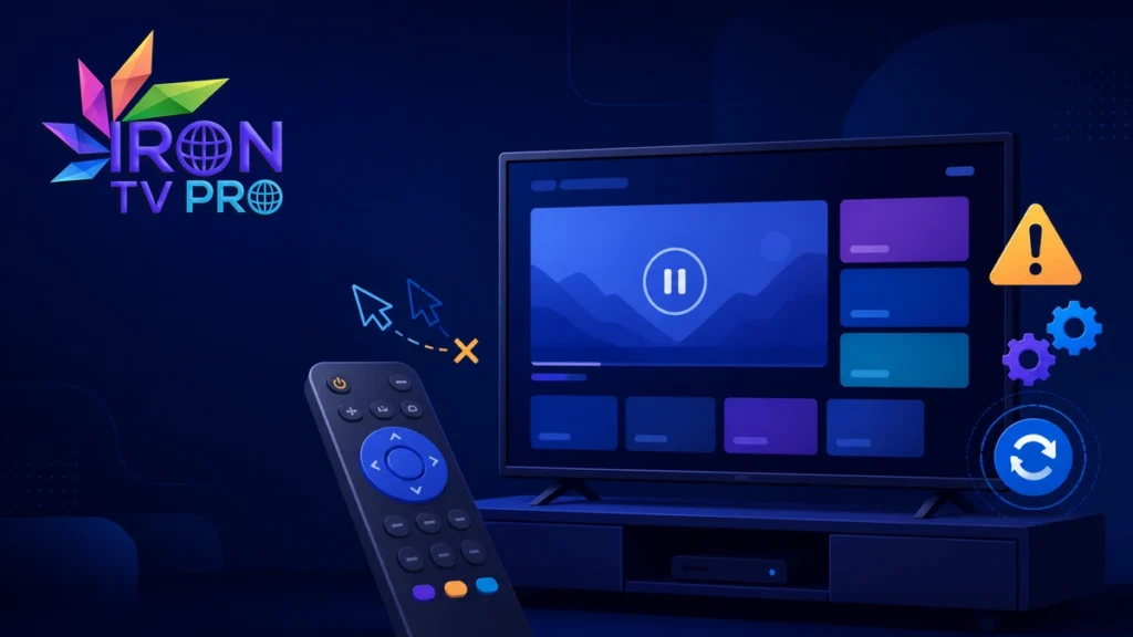 Iron TV Pro navigation bloquee et télécommande inactive
