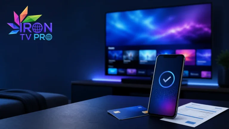 Iron TV Pro paiement avec facture, carte et validation sécurisée