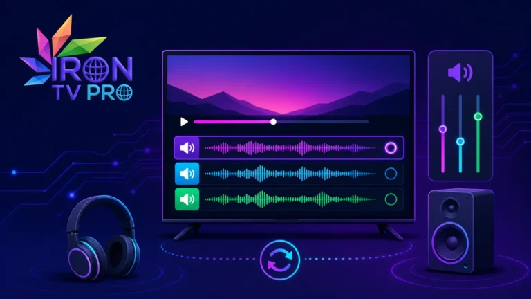 Réglages audio et pistes sonores Iron TV Pro — iron tv pro reglages audio