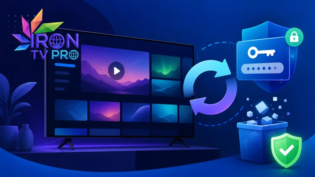 Iron TV Pro reinitialiser : cache, données et réinstallation contrôlée