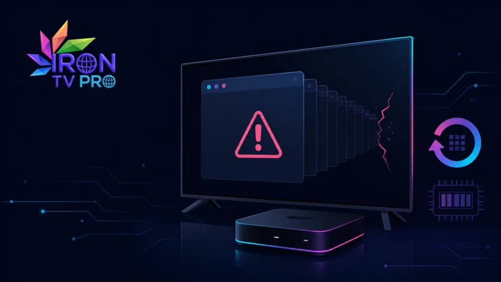 Iron TV Pro se ferme seul sur un téléviseur : diagnostic du plantage