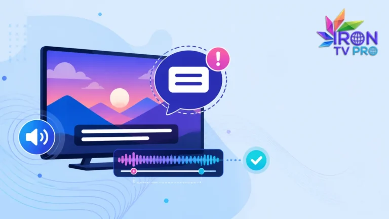 Sous-titres IPTV avec piste audio, synchronisation et réglages de lecture